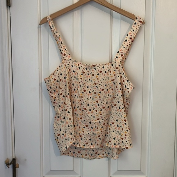 Madewell | Twist Knot Tie-Front Cami Top in Terrazzo Confetti Print Size 12 - Picture 8 of 11